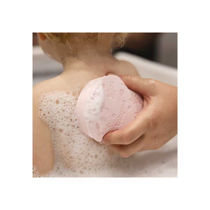 BabyOno Gąbka kąpielowa dla dzieci i niemowląt różowa