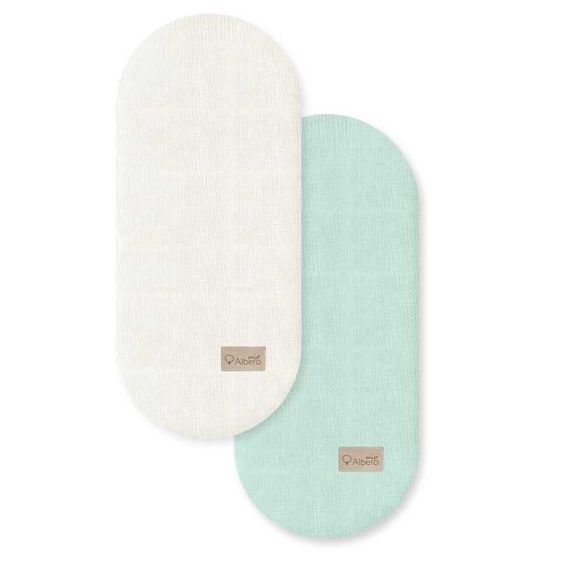 Albero Mio Prześcieradło do gondoli 2-pak Miętowy