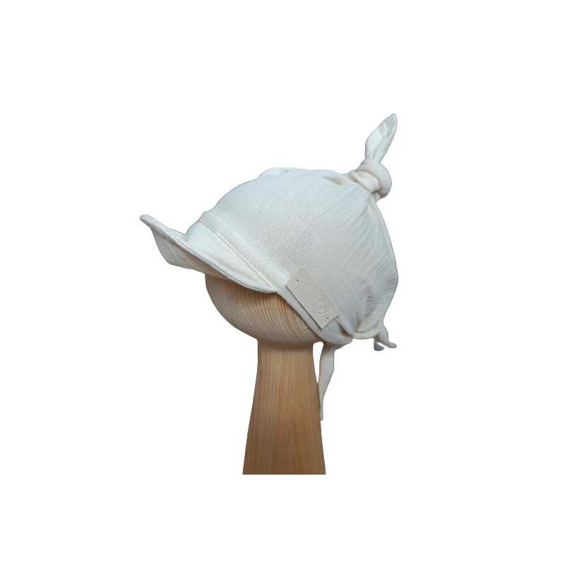 Muślinowa Chustka z Daszkiem Niemowlęca 0+mc Beżowa BABY IN WORLD - 1