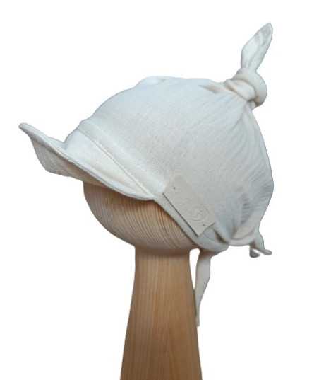 Muślinowa Chustka z Daszkiem Niemowlęca 0+mc Beżowa