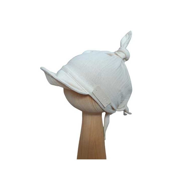 Muślinowa Chustka z Daszkiem Niemowlęca 0+mc Beżowa