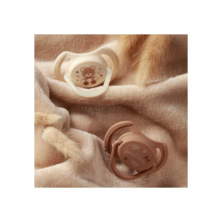BabyOno Smoczki symetryczne silikonowe 0-6m